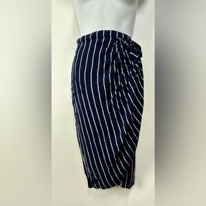 Navy and White Striped Skirt